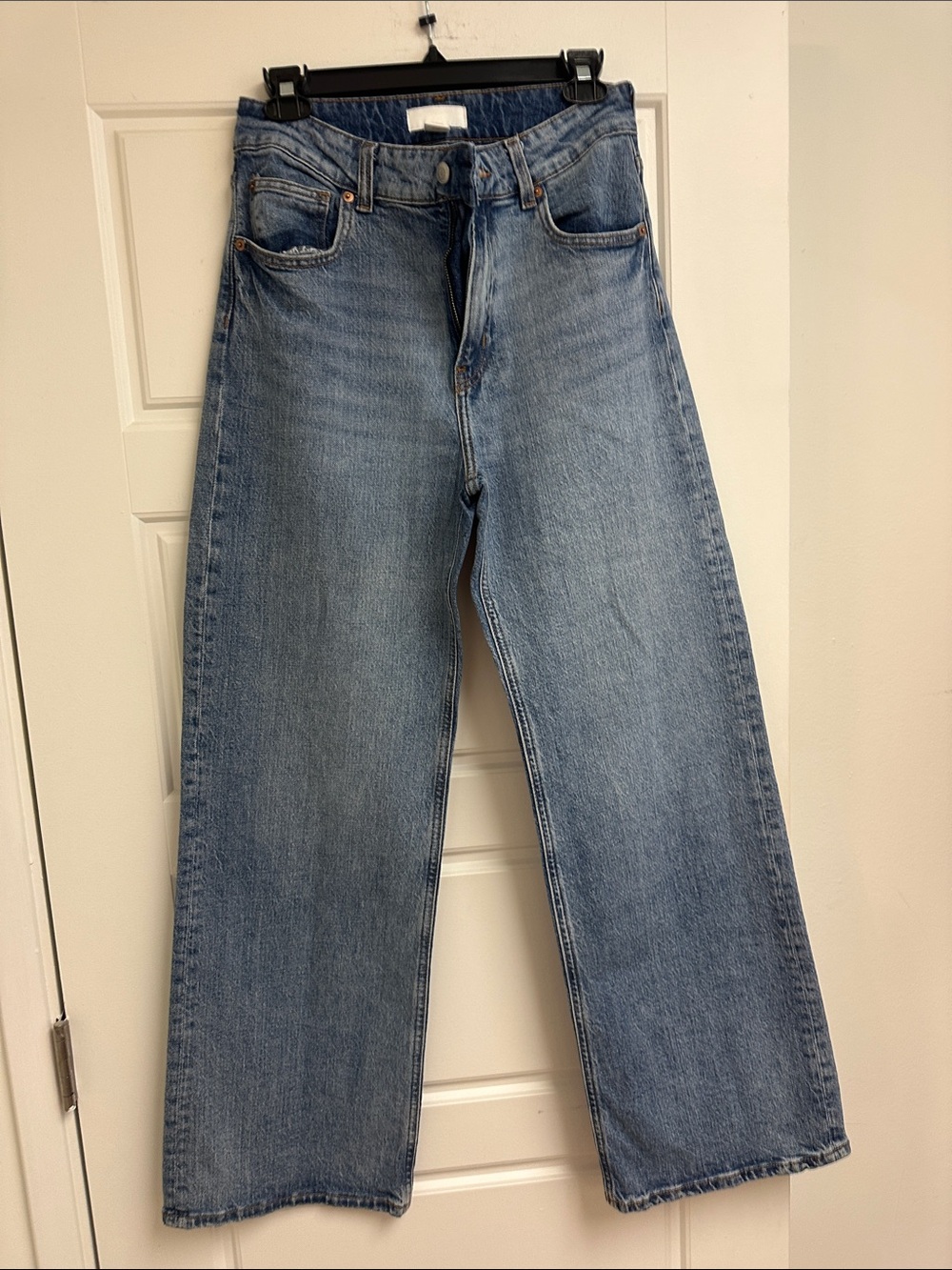 H&M Women's Relaxed Wide-Leg Light Blue Jeans